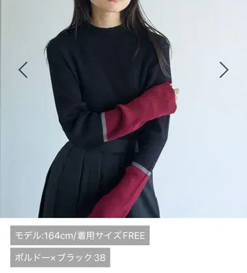 12게이지 소매 배색 풀오버 보르도 x 블랙