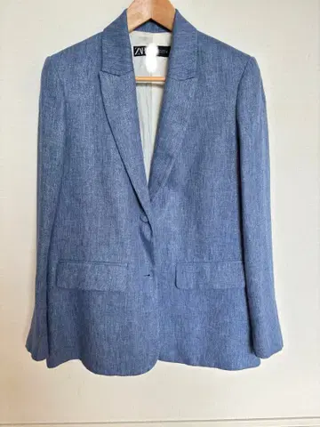 ZARA 수트 자켓 팬츠 세트 라이트 블루 라메 믹스