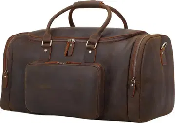 TIDING 보스턴 백 천연 가죽 47L 다크 브라운 [ 새상품 ]