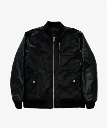 소매 램 가죽 충전솜 MA-1 블루종