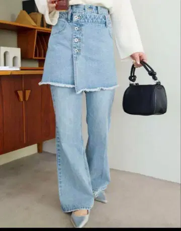 데님 스커트 팬츠 랩스커트
