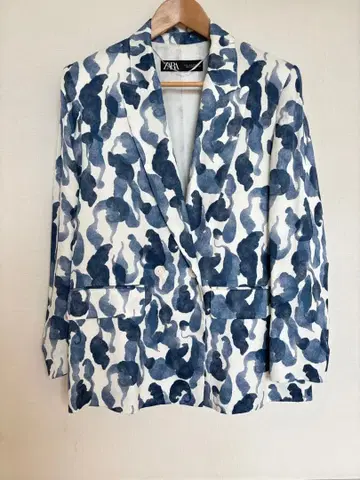 ZARA 수채화 무늬 테일러드 자켓