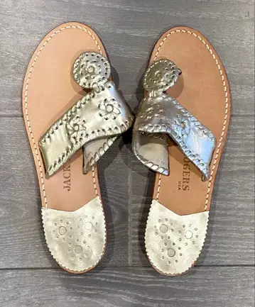 잭 로저스 실버 플라티나 플립플랍 미사용 새상품