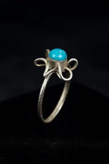 터콰이즈 실버 별 모양 반지