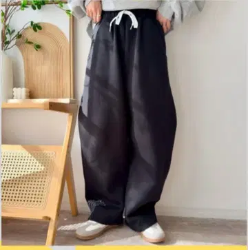 미사용 새상품 mayo 시마무라 속기모 배럴 팬츠 검정 블랙