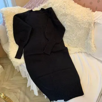 Lian 블랙 니트 원피스 긴팔
