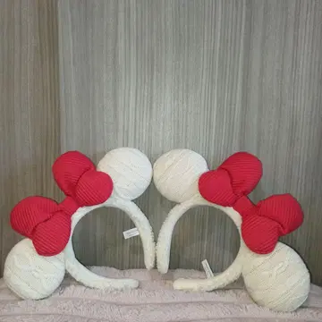 미니 리본 머리띠 페어 세트 크리스마스 디즈니 리조트