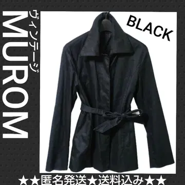 MUROM 코트 끈 벨트 포함! [빈티지] 블랙 BLACK