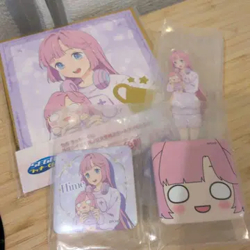 하스노소라 럭키 쿠지 안요지 히메가 아크릴 스탠드 색지 캔뱃지 세트