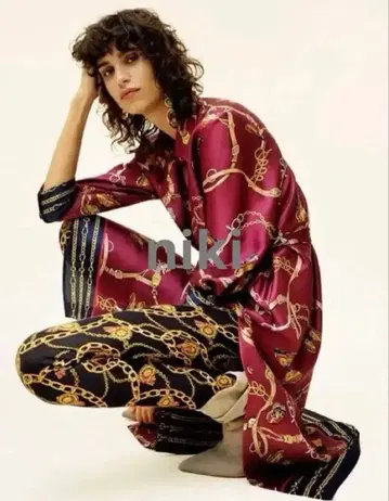 ZARA 버터플라이 체인 프린트 원피스 XS