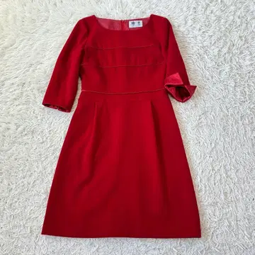 AustinReed 오스틴 리드 레드 울 원피스 7부 기장