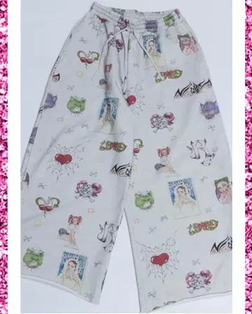 RE. 손글씨 스웨트 팬츠 화이트 RE 나카 리이사