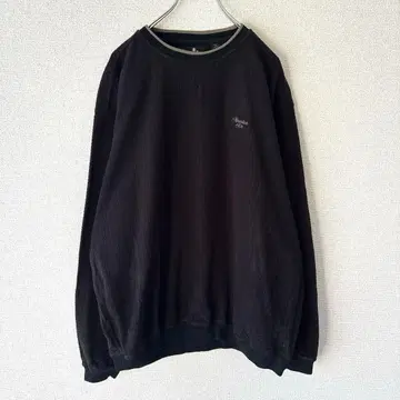 애쉬워스 원포인트 자수 와플 맨투맨 골프웨어 블랙 L