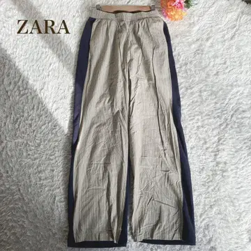ZARA [ S ] 스트라이프 캐주얼 팬츠 이소재 개성적