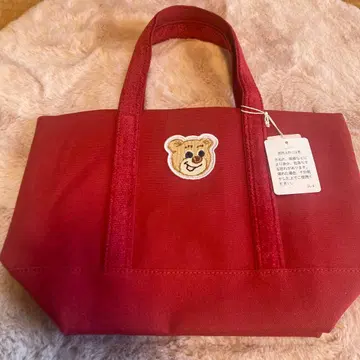 러브러리 바이 페이러 올드 테디 와펜 토트백 와인 레드