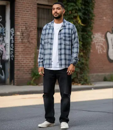 스트릿의 신성 21SS 루드 RHUDE 옴브레 체크 셔츠 레이온