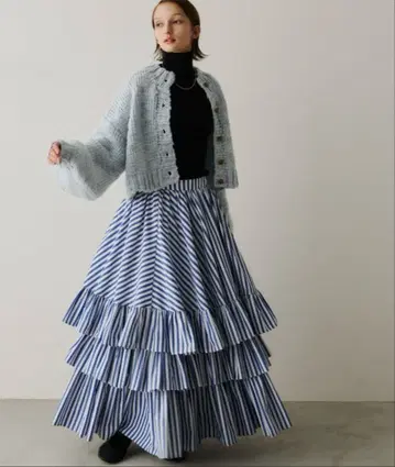 PERNA 스트라이프 캉캉 스커트