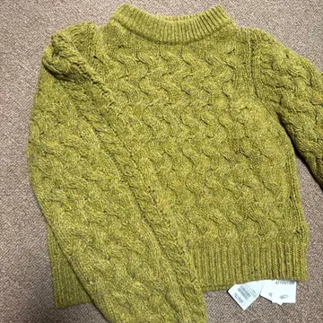 beams 올리브 그린 케이블 니트