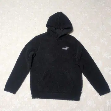 PUMA 플리스 후드 부착 후드티 블랙