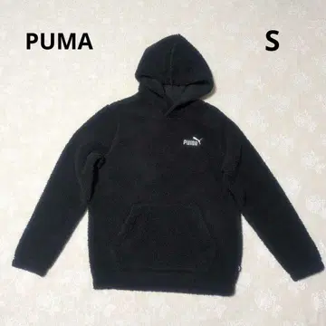 PUMA 플리스 후드 부착 후드티 블랙 S