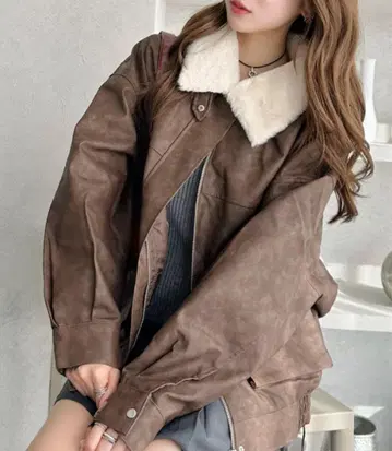 인조 가죽 블루종