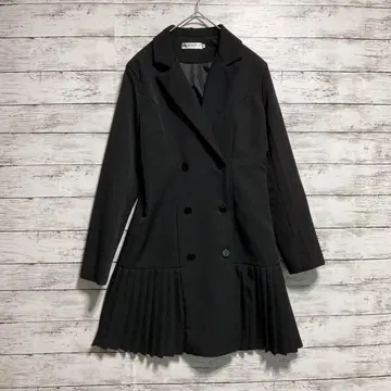 이눈의상/여성용/한국/코트/자켓/블랙/M/플리츠/얇은 소재