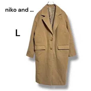 니코앤드 - 체스터 코트 L 사이즈 카멜 별 패턴 안감