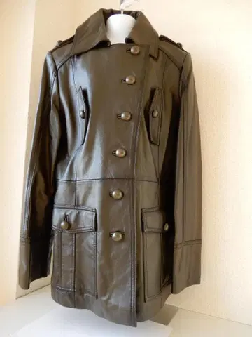 새상품급 Otto(오토) 양가죽 레더 코트 M 사이즈 차콜