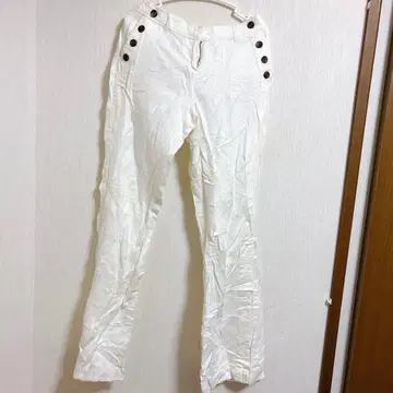 화이트 와이드 팬츠 [ L ]