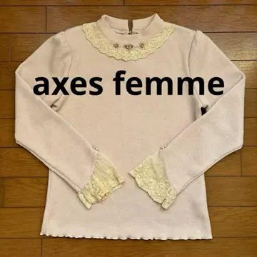 axes femme 액시즈 장미 레이스 니트