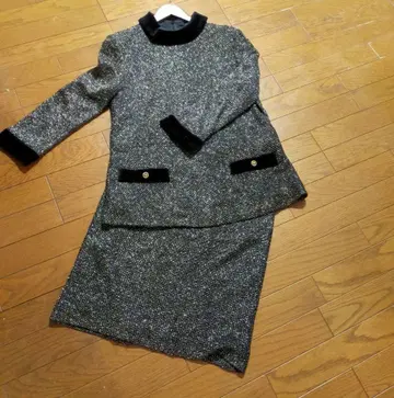 트위드 스커트 셋업 블랙 계열