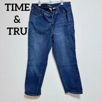 TIME & TRU 다크 블루 스트레이트 데님 [ L ] 여성용 바지