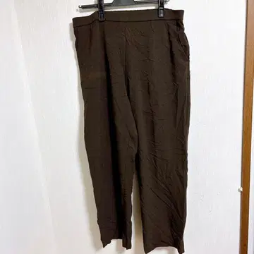 새상품급 브라운 와이드 팬츠 허리밴딩 [ XL ]