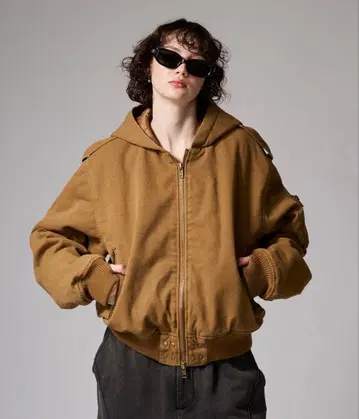 ANDER HUNK 숏 덕 후드 자켓