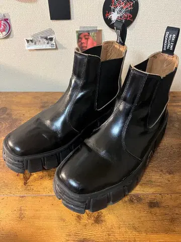 NEW ROCK 블랙 사이드 고어 부츠 size40