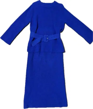 [ Mila Owen ] 니트 셋업 스커트 블루 벨트 니트