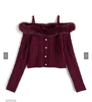 grl 퍼 오프숄더 케이블 짜임 니트탑 gn549