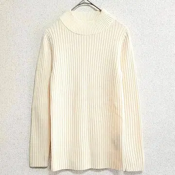 무인양품 MUJI 울 100% 니트 스웨터 크림색 M 사이즈 상의