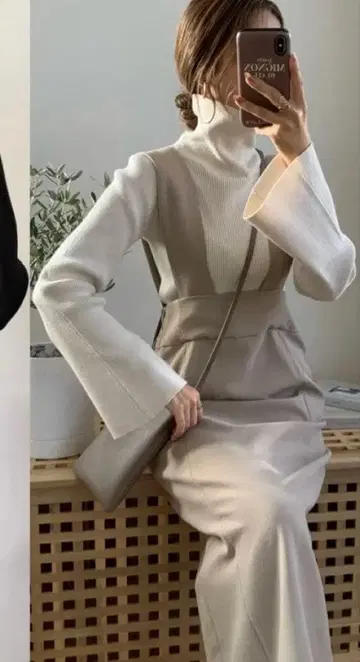 총정리 대처분 중 즉시 구매 BLATE 소매 플레어 터틀넥 오늘 발송