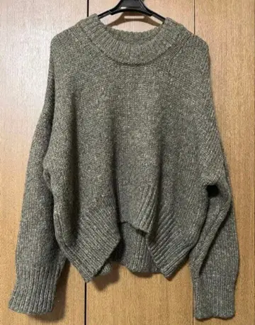 todayful 울 라운드 헴 니트