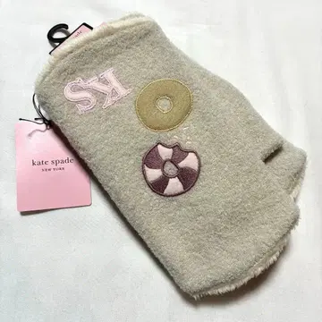 케이트 스페이드 손가락 없는 장갑 안쪽 퍼 (도넛 아이보리 오프화이트)