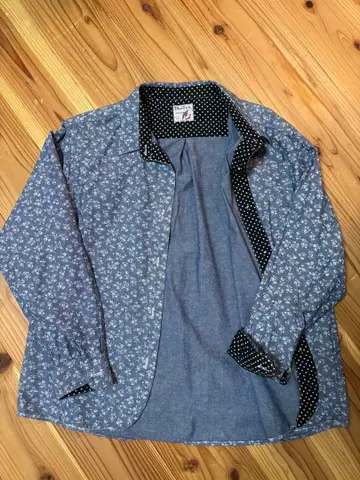 Blue Trick 꽃무늬 도트 긴팔 셔츠 LL