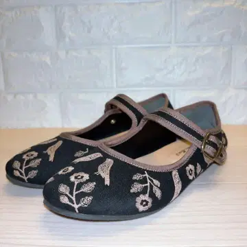 미사용급 Samansa Mos2 새 자수 원스톱 신발 23.5