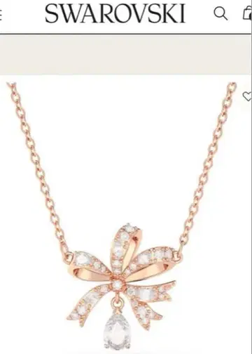 SWAROVSKI 리본 모티브 목걸이