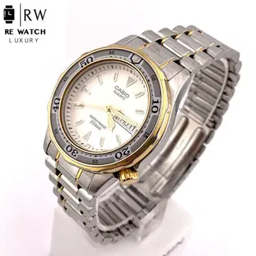 7-4850 CASIO MD-715 쿼츠 손목시계 실버/골드