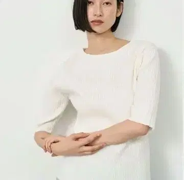 [ 하루 씨 착용 아이템 ] SOEJU 랜덤 리브 5부 소매 니트 풀오버