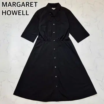 실크 혼방 마가렛호웰 셔츠 원피스 보타이 2way 블랙 M