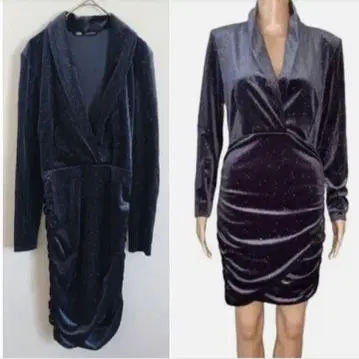 자라 얇은 원단 벨로아 벨벳 깊은 V넥 긴팔 드레스 원피스 라메 파티