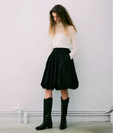 NOISE MAKER 미디 기장 벌룬 스커트