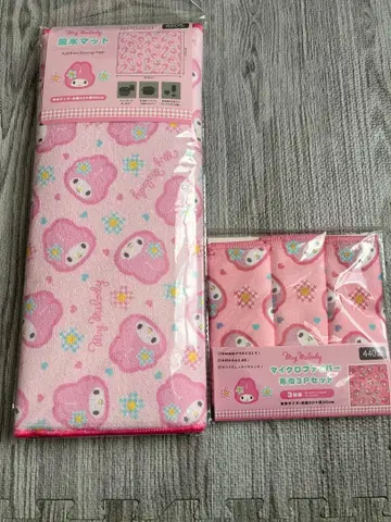 왓츠 마이멜로디 마이멜로 흡수 매트 극세사 행주 세트